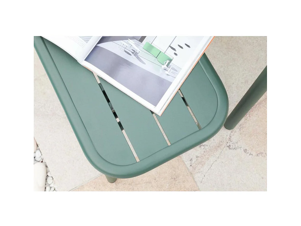 Ensemble table et 2 bancs de jardin en aluminium Oscar