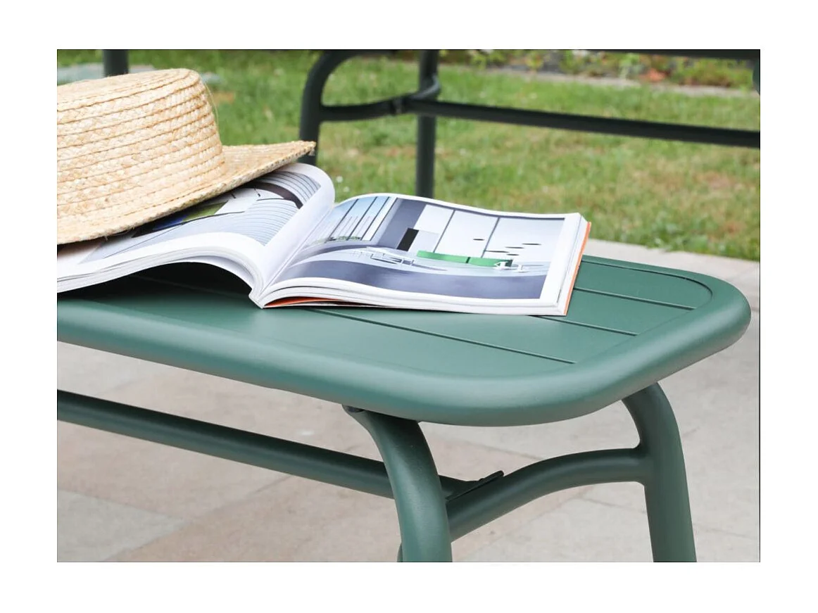 Ensemble table et 2 bancs de jardin en aluminium Oscar