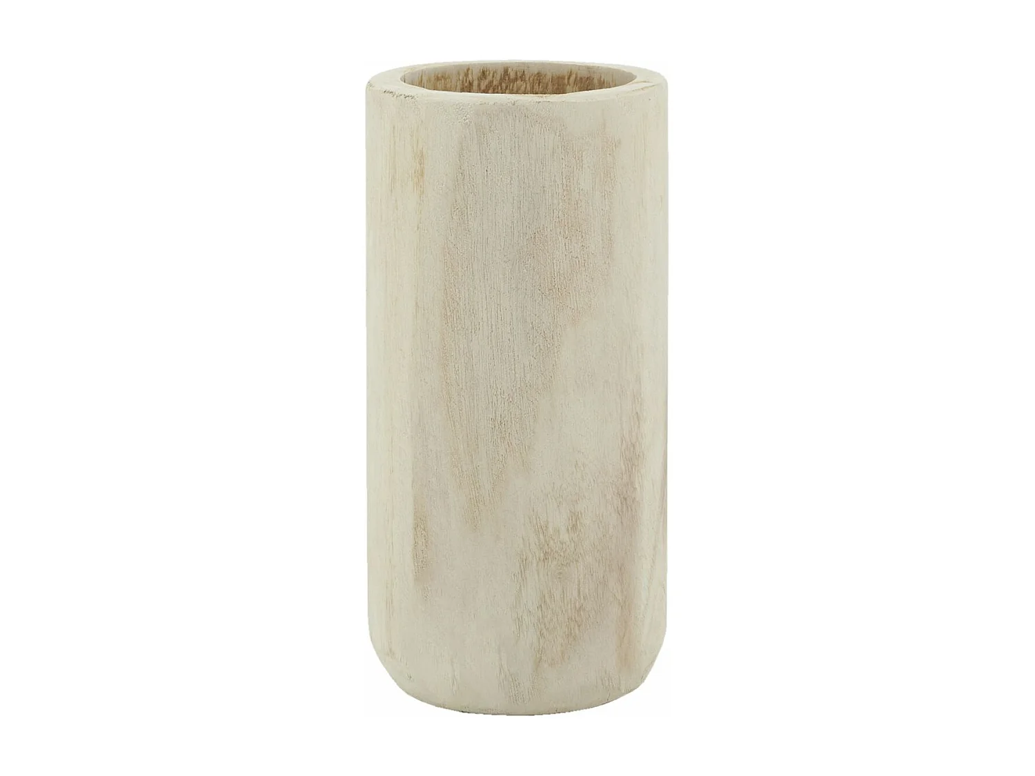 Grand vase rond en bois clair
