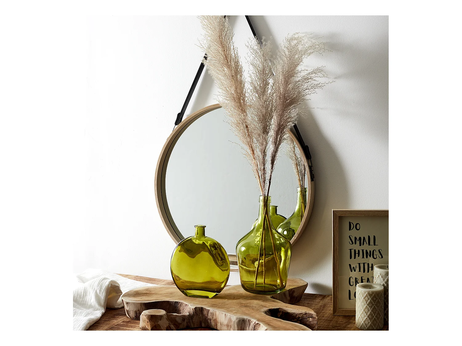 Lot de 2 Vases en Verre "Bonbonne" 25cm Vert