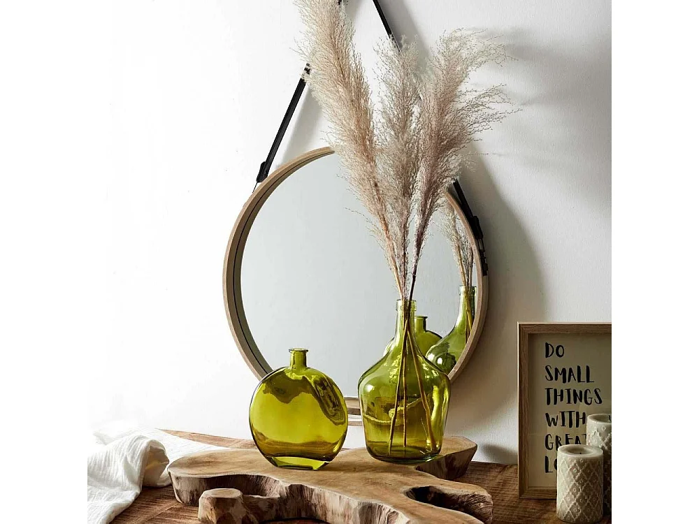 Lot de 2 Vases en Verre "Bonbonne" 25cm Vert