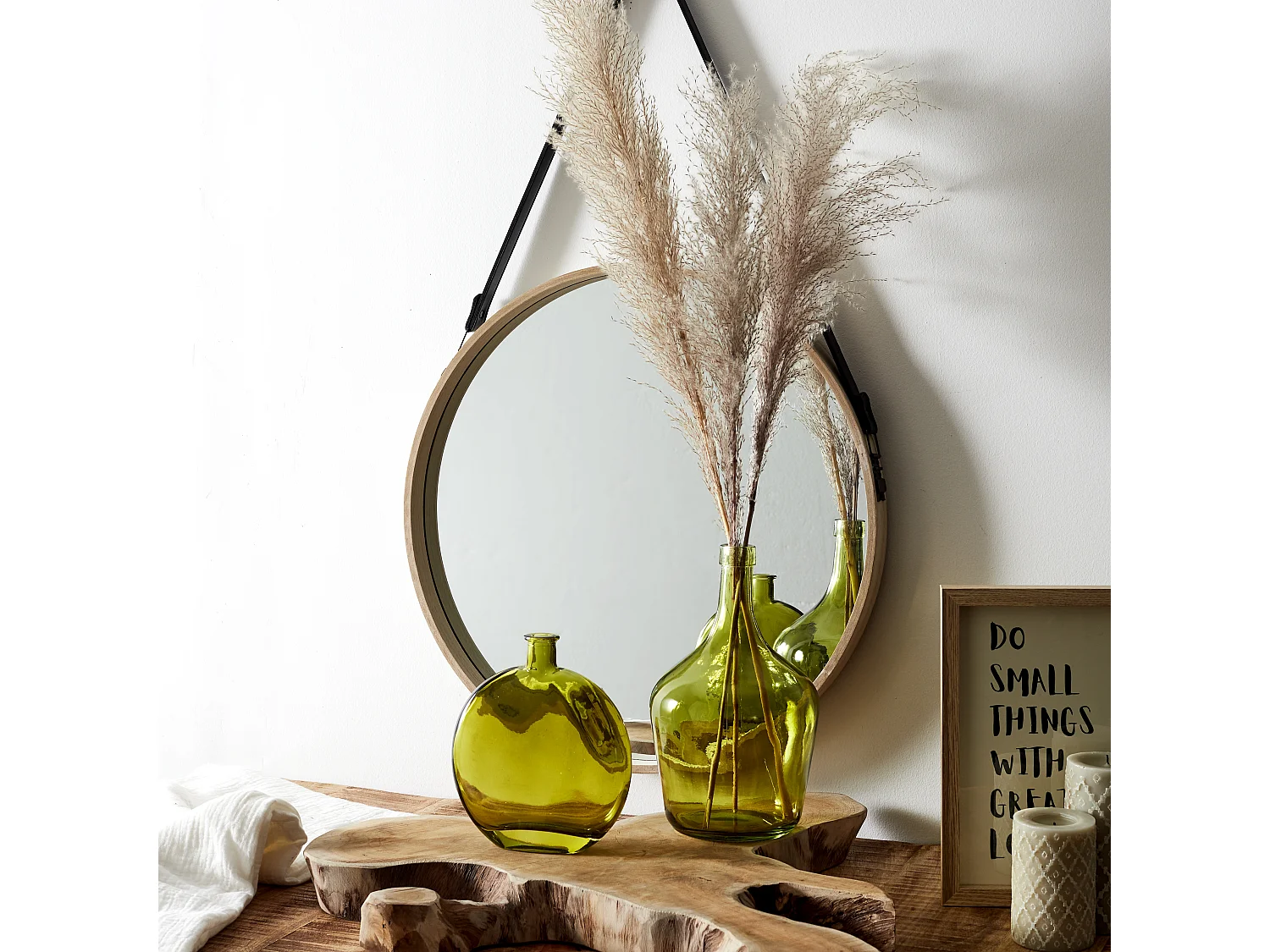 Lot de 2 Vases en Verre "Bonbonne" 25cm Vert