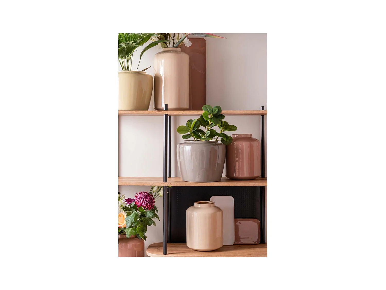 Jarrón de metal esmaltado 19 x 23 cm