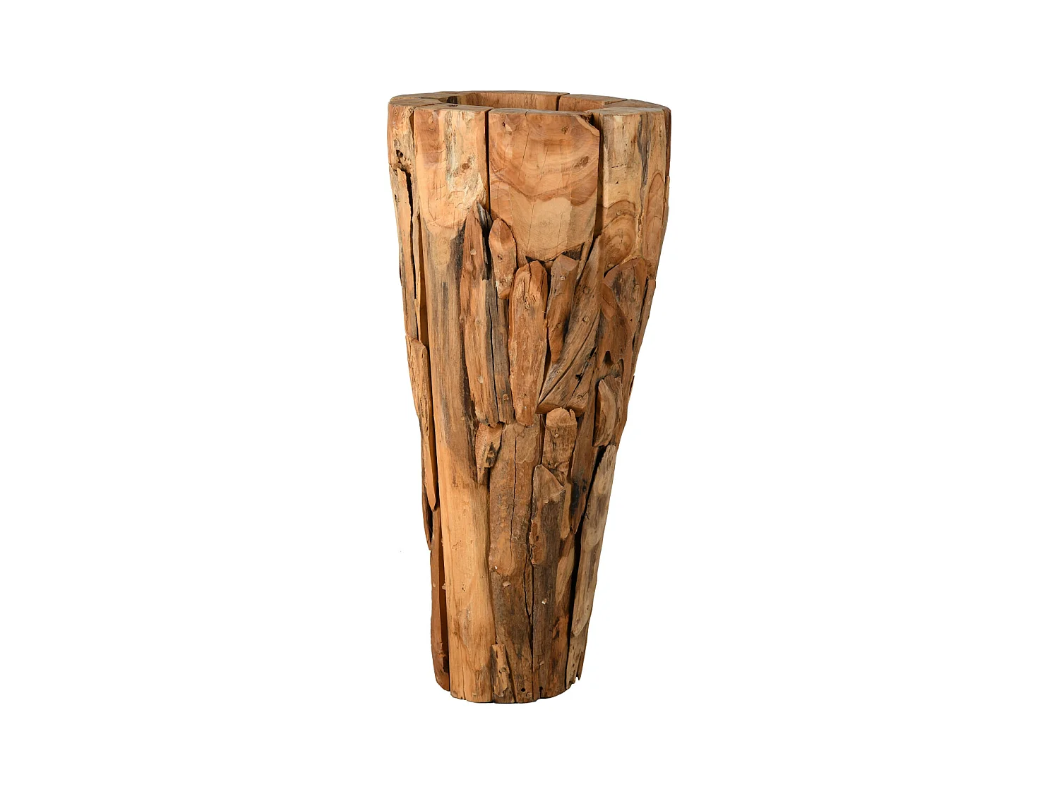 Grand vase en teck