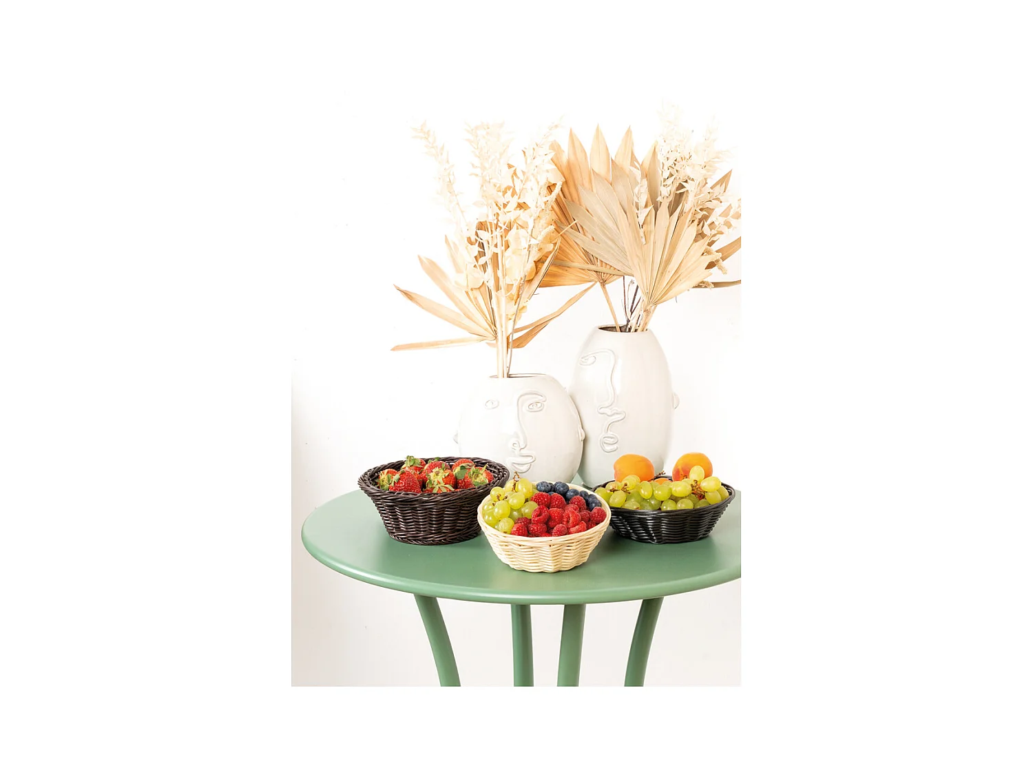 Vasi a forma di faccia in ceramica bianca (set di 2)