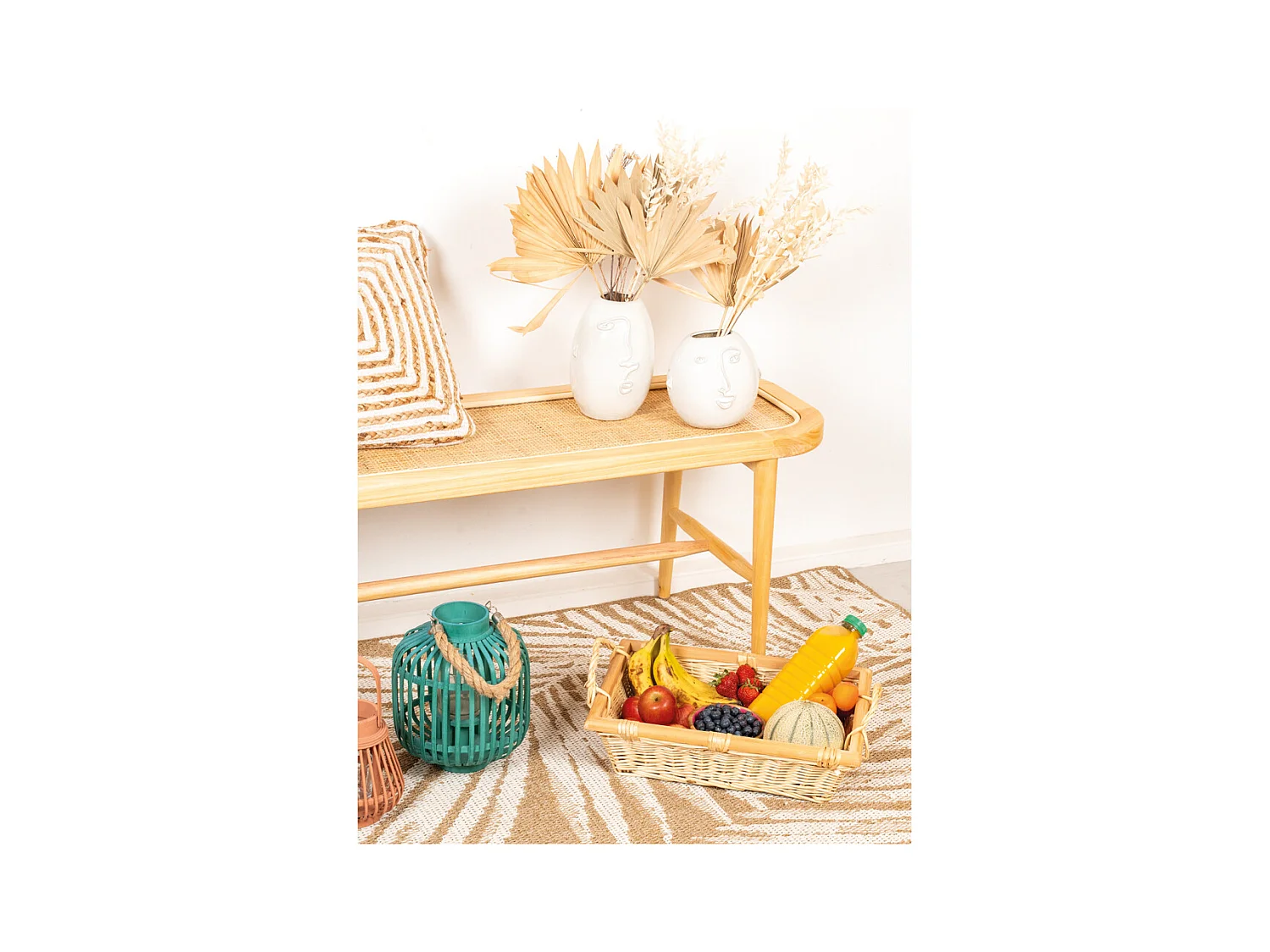 Vasi a forma di faccia in ceramica bianca (set di 2)