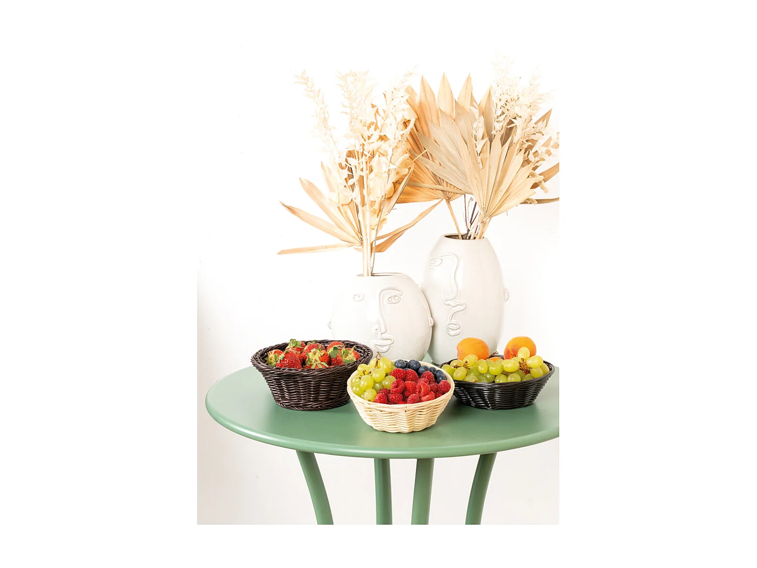 Vasi a forma di faccia in ceramica bianca (set di 2)