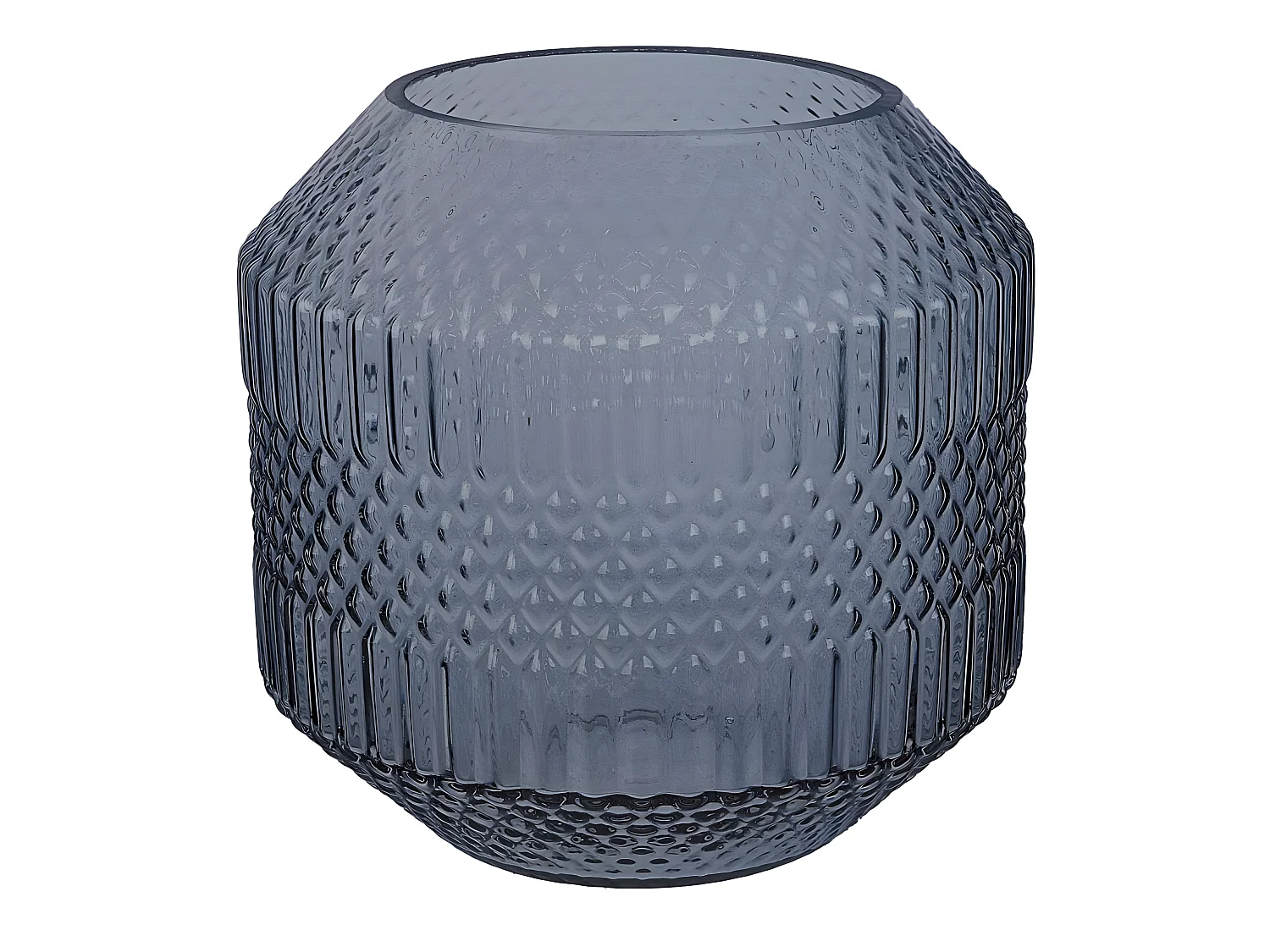 Vase Déco en Verre "Origami" 20cm Bleu