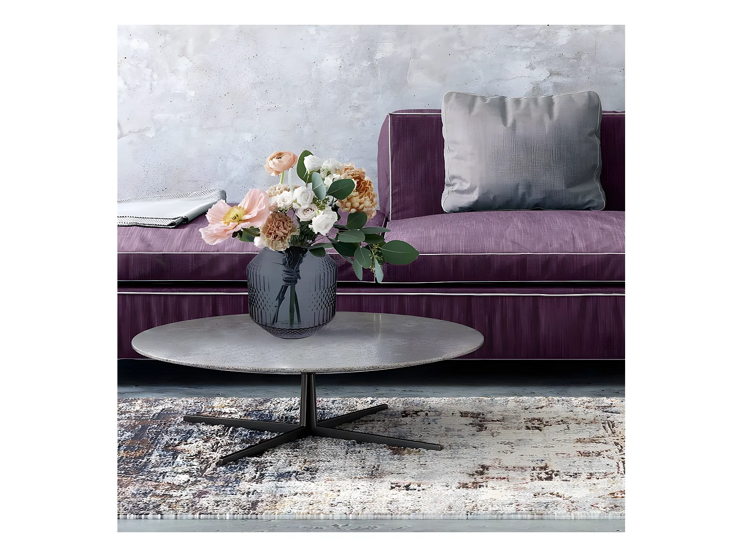 Vase Déco en Verre "Origami" 20cm Bleu