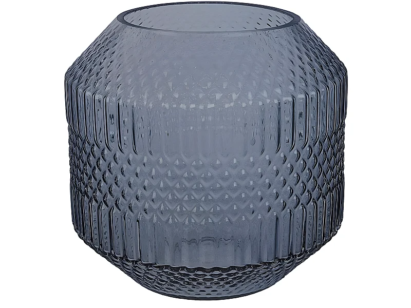 Vase Déco en Verre "Origami" 20cm Bleu