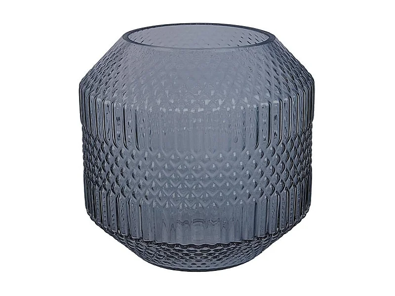 Vase Déco en Verre "Origami" 20cm Bleu