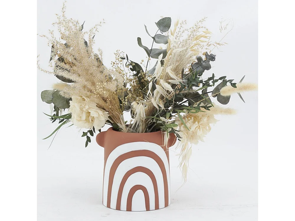 Vaso in ceramica arcobaleno in terracotta