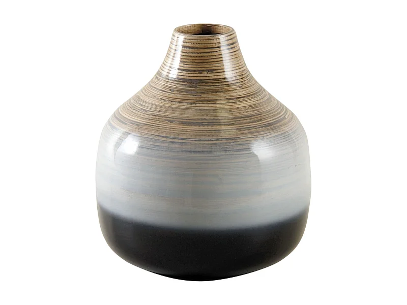 Vase boule bambou laqué