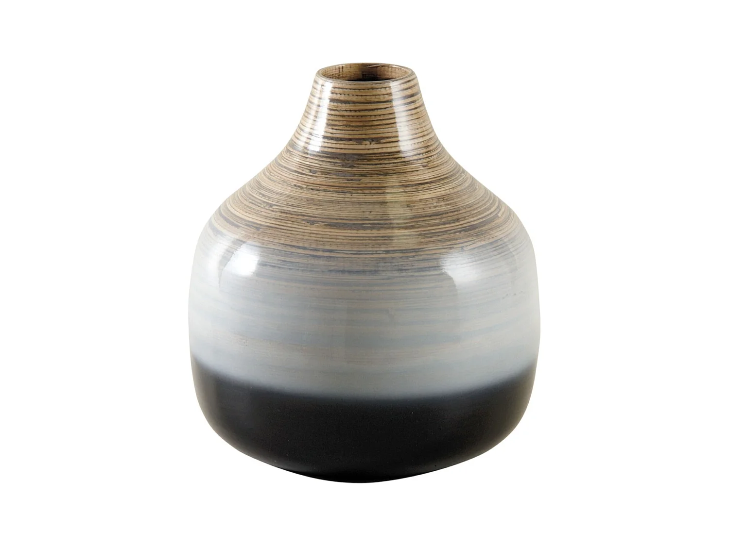 Vase boule bambou laqué