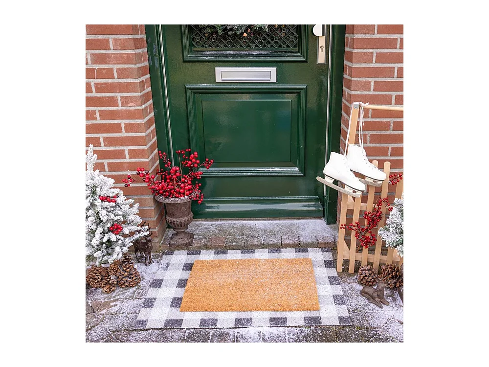 Paillasson en coco et PVC 60 x 40 cm Uni