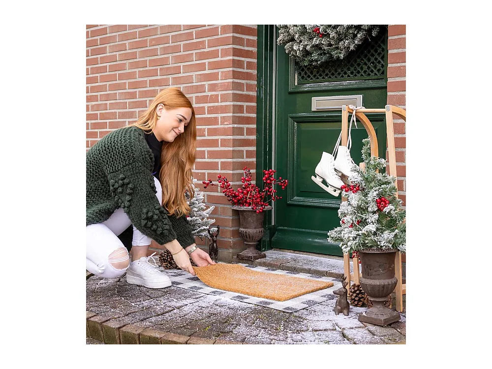 Paillasson en coco et PVC 60 x 40 cm Uni