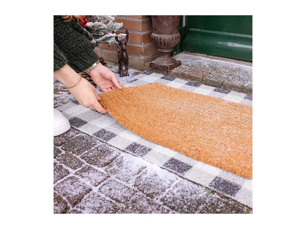 Paillasson en coco et PVC 60 x 40 cm Uni