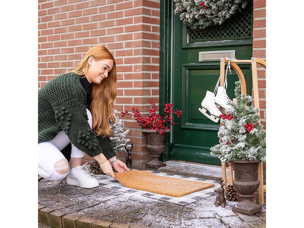 Paillasson en coco et PVC 60 x 40 cm Uni