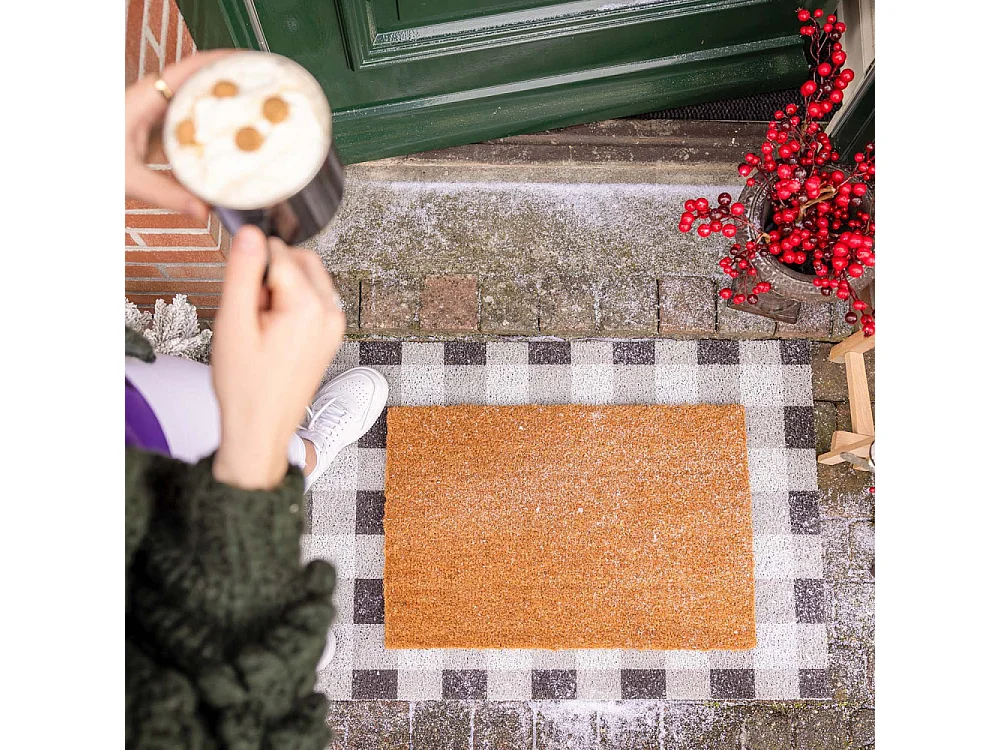 Paillasson en coco et PVC 60 x 40 cm Uni