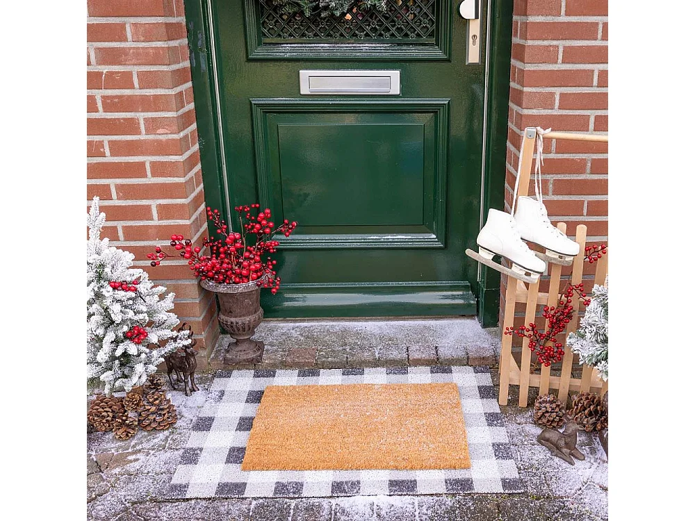 Paillasson en coco et PVC 60 x 40 cm Uni