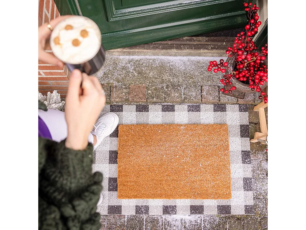 Paillasson en coco et PVC 60 x 40 cm Uni