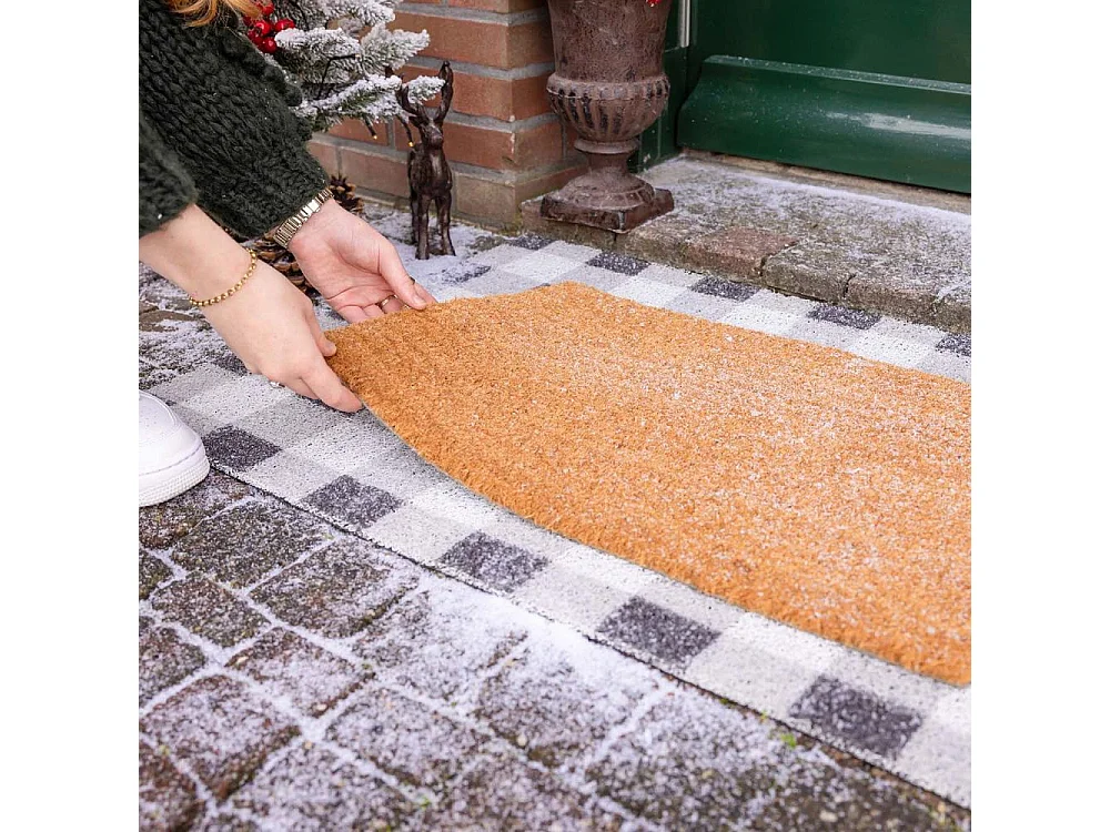 Paillasson en coco et PVC 60 x 40 cm Uni