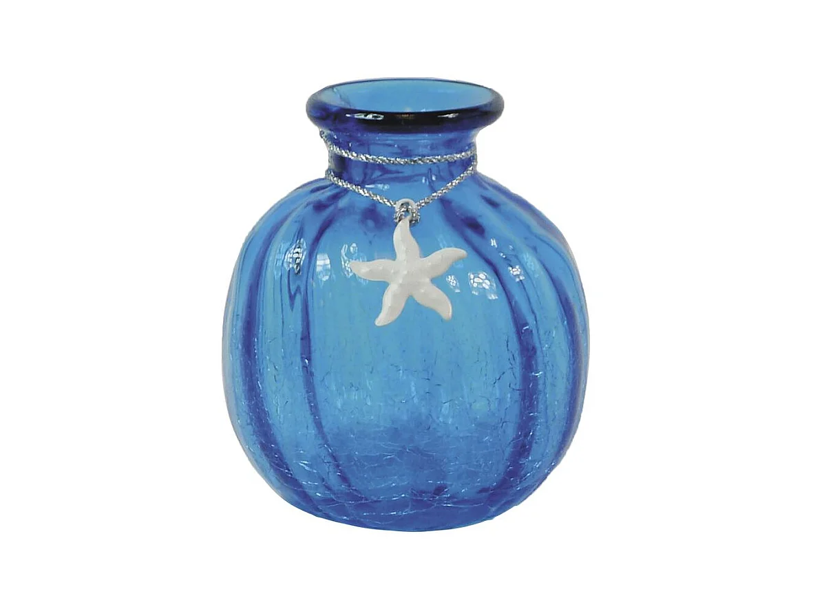 Vase en verre teinté bleu