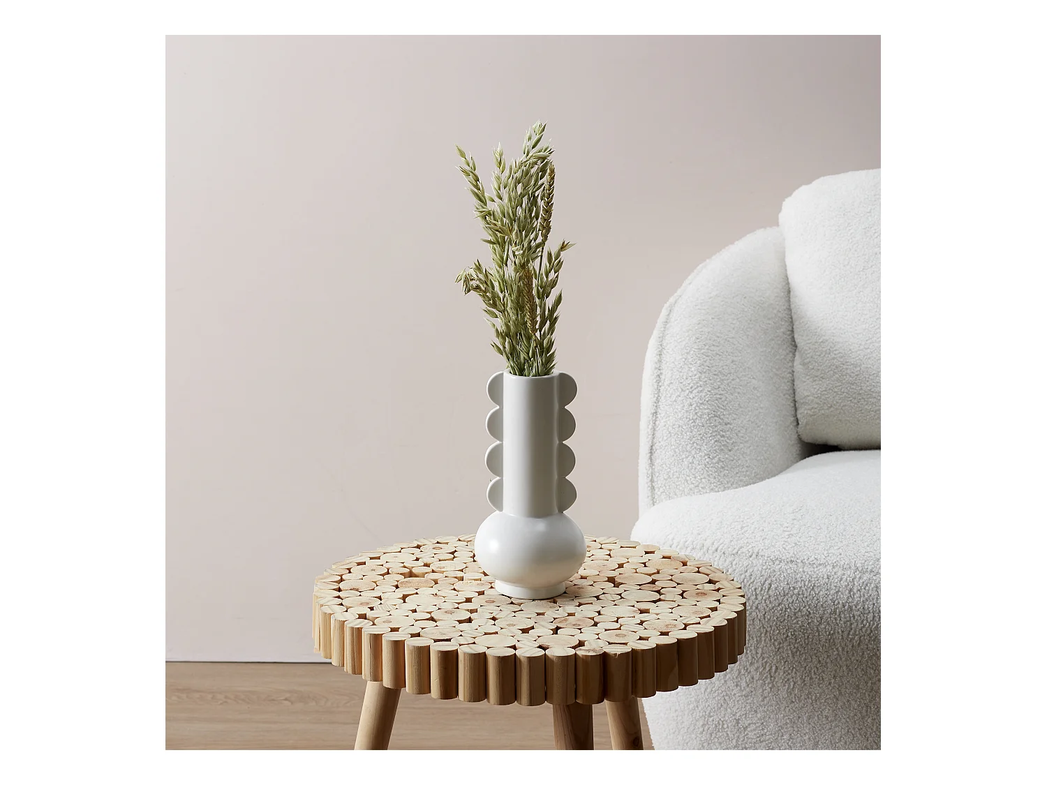 Vase Ceramique Lola Blanc H15cm For White Blanc