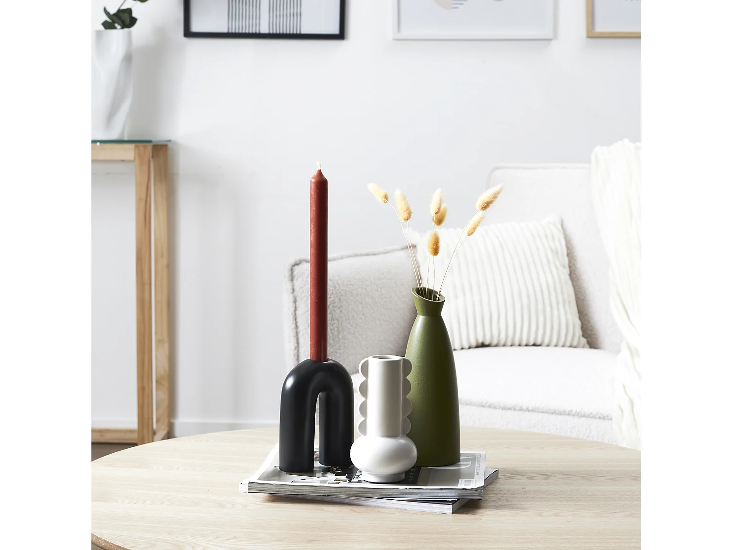 Vase Ceramique Lola Blanc H15cm For White Blanc