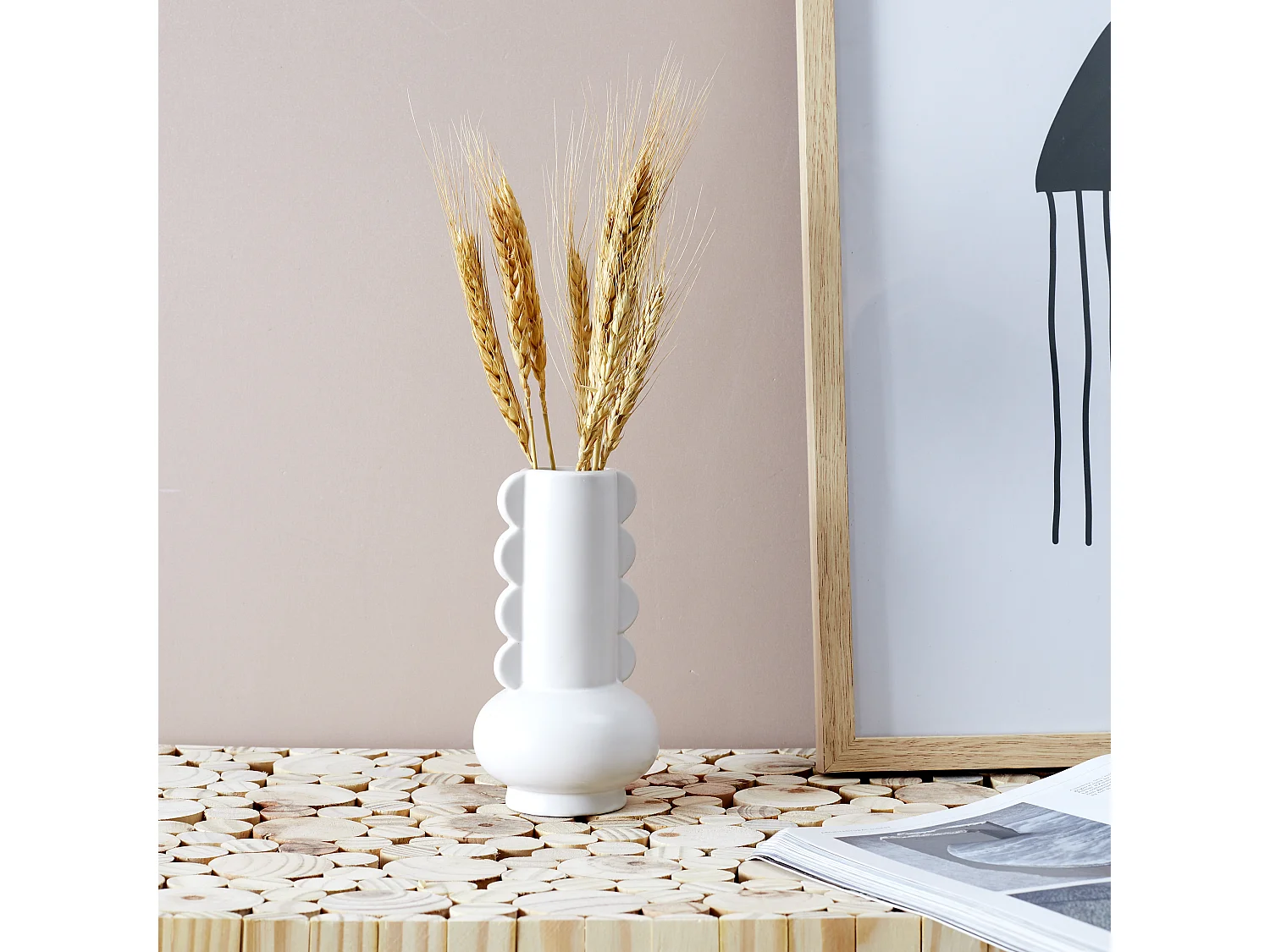 Vase Ceramique Lola Blanc H15cm For White Blanc