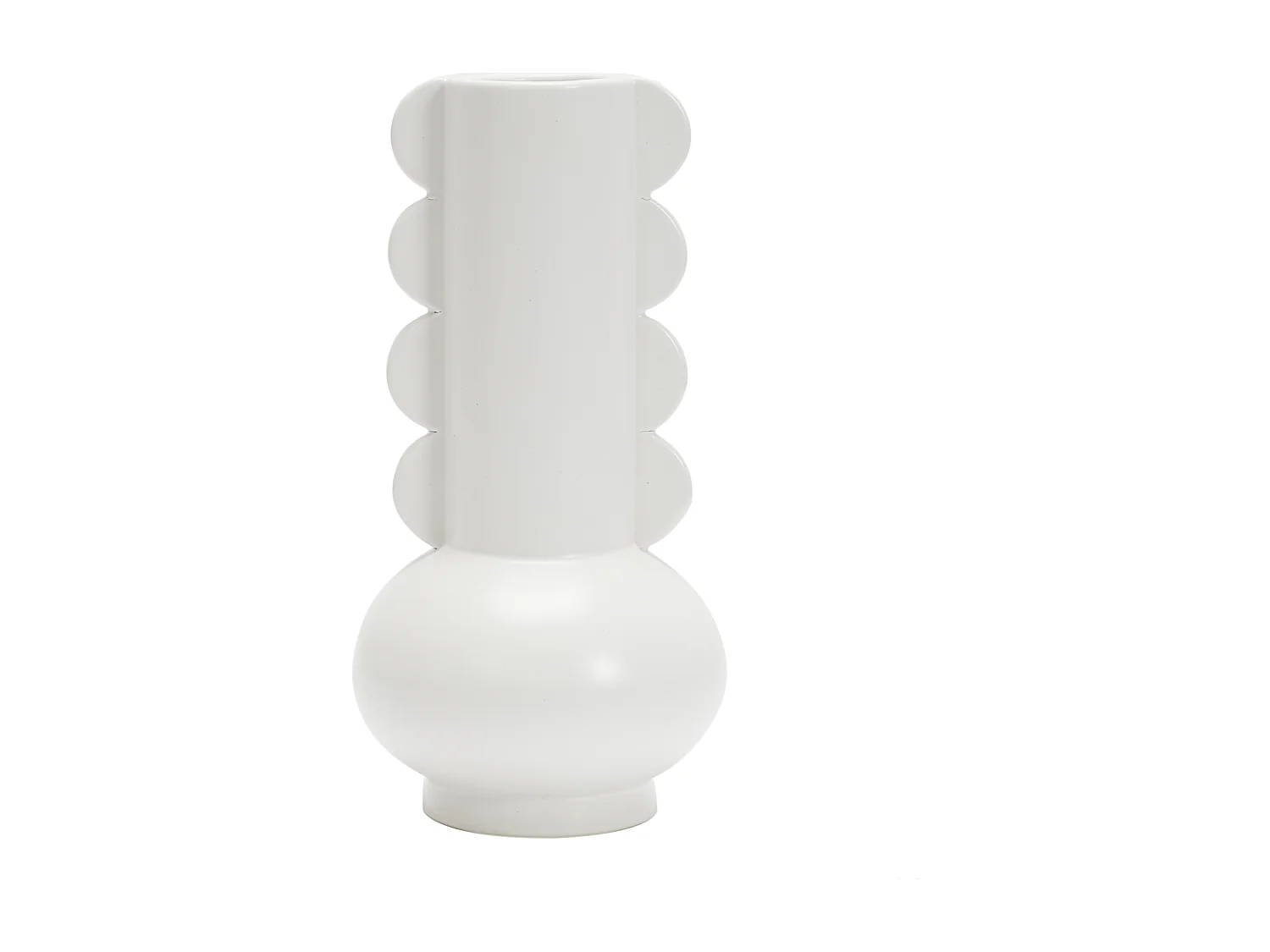 Vase Ceramique Lola Blanc H15cm For White Blanc