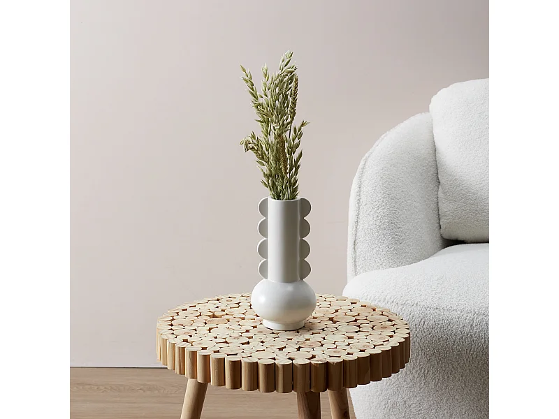 Vase Ceramique Lola Blanc H15cm For White Blanc