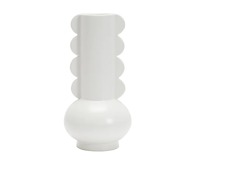 Vase Ceramique Lola Blanc H15cm For White Blanc