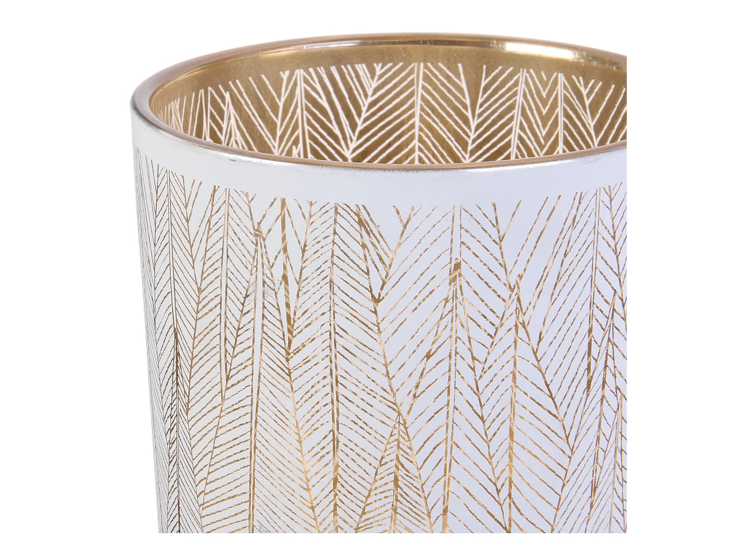 Vase Tauri 20cm Blanc, Or