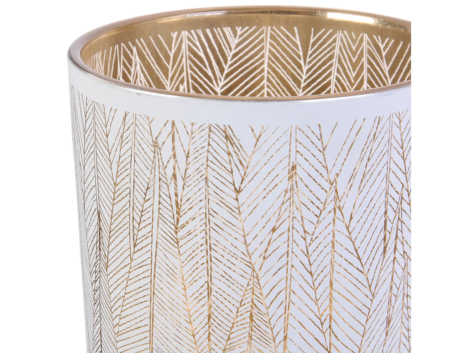 Vase Tauri 20cm Blanc, Or