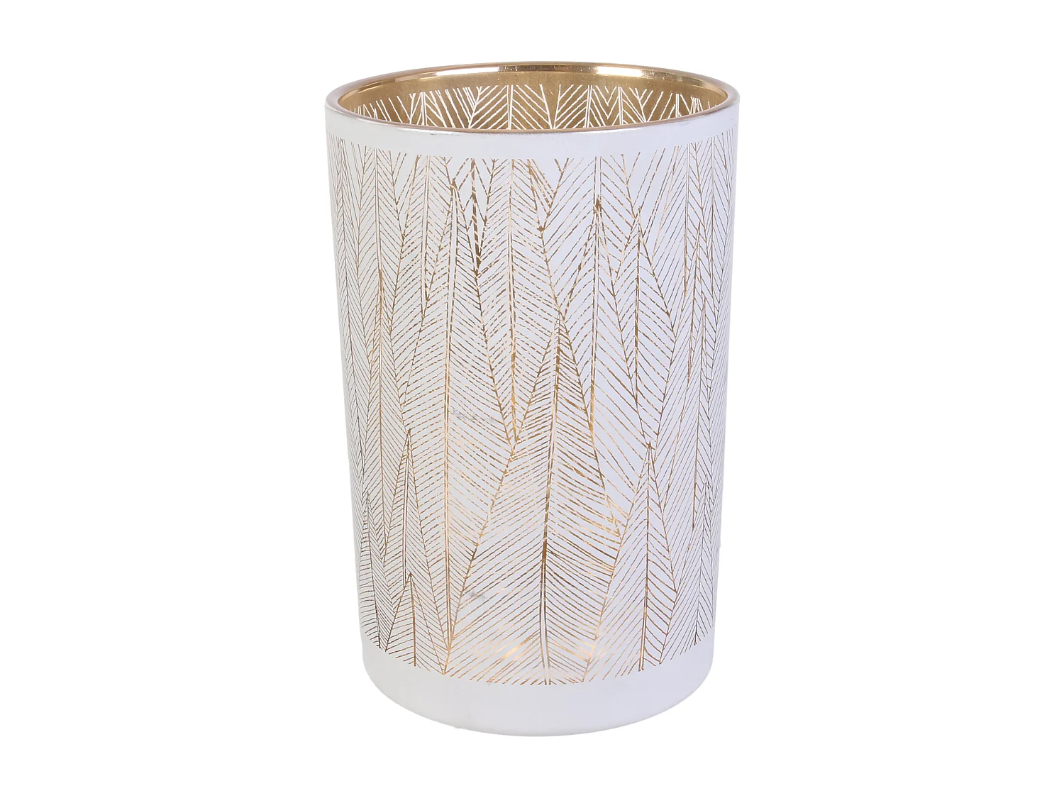 Vase Tauri 20cm Blanc, Or