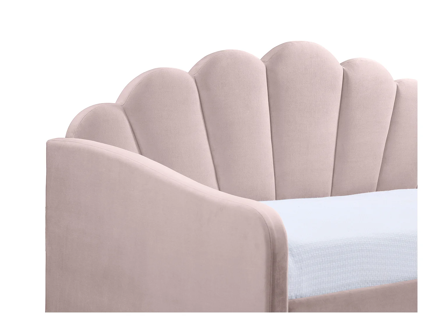 Łóżko wysuwane muszla 2 x 90 x 190 cm - Welur - Różowy - ELUSIA