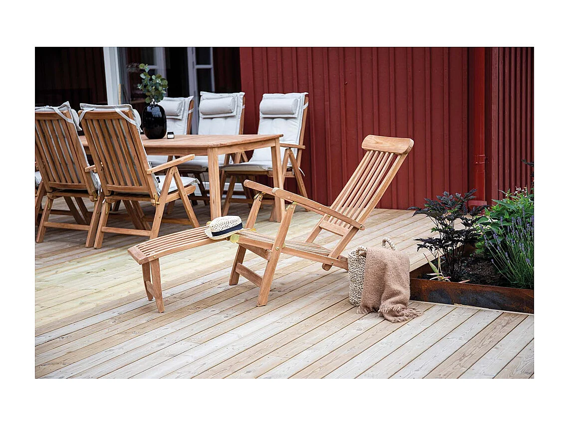 Chaise Longue en Teck "Kenya" 150cm Naturel