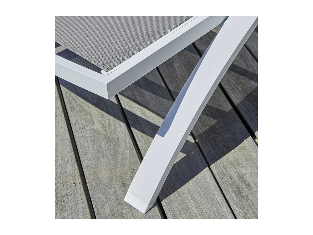 Lot de 2 Bains de Soleil Empilables "Barcelona" 195cm Blanc