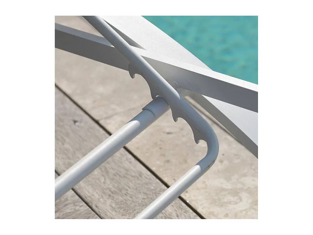 Lot de 2 Bains de Soleil Empilables "Barcelona" 195cm Blanc