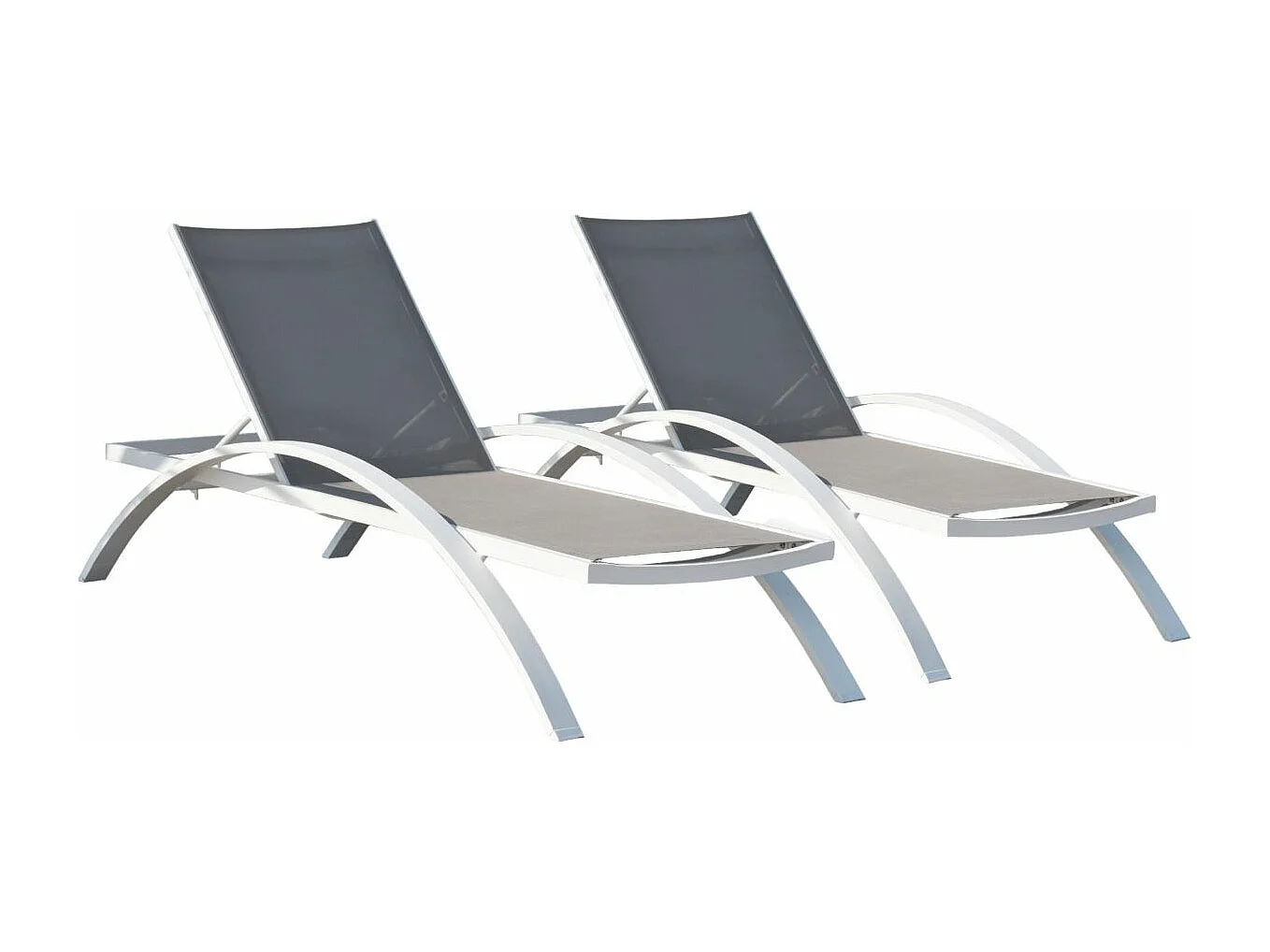 Lot de 2 Bains de Soleil Empilables "Barcelona" 195cm Blanc