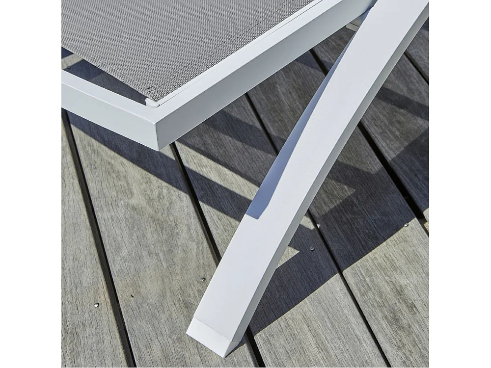 Lot de 2 Bains de Soleil Empilables "Barcelona" 195cm Blanc