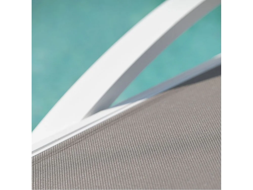 Lot de 2 Bains de Soleil Empilables "Barcelona" 195cm Blanc