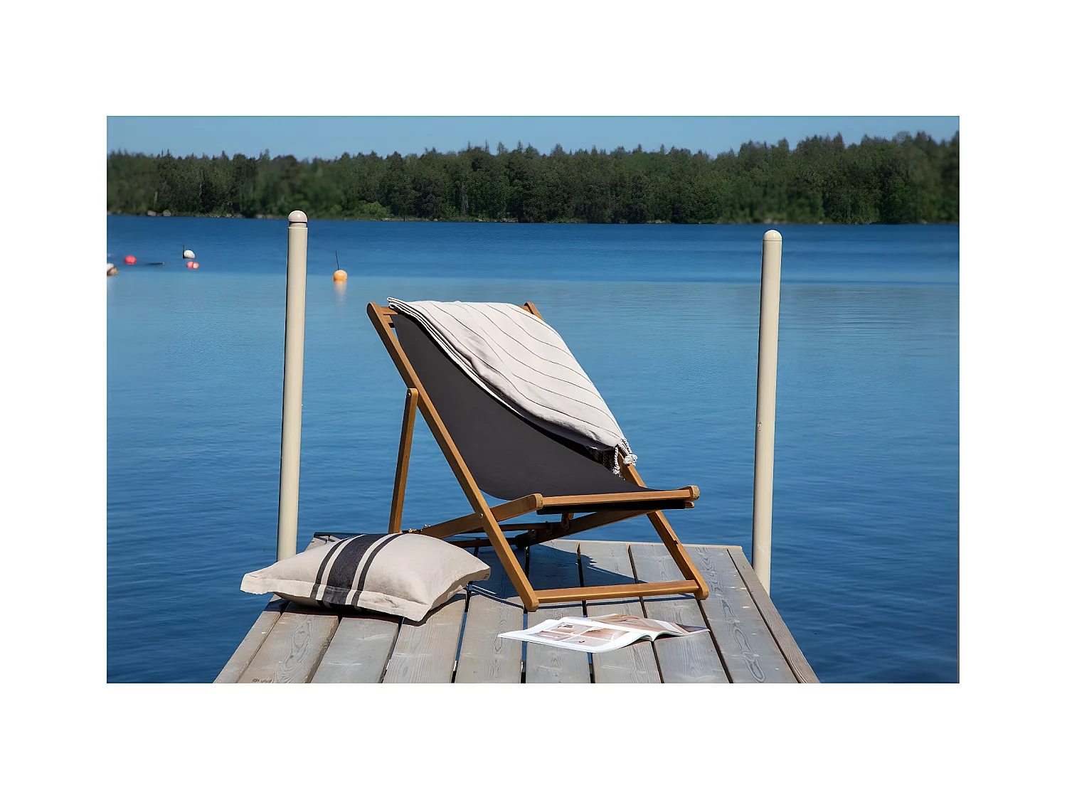 Chilienne en Bois "Peachy" 105cm Naturel & Noir