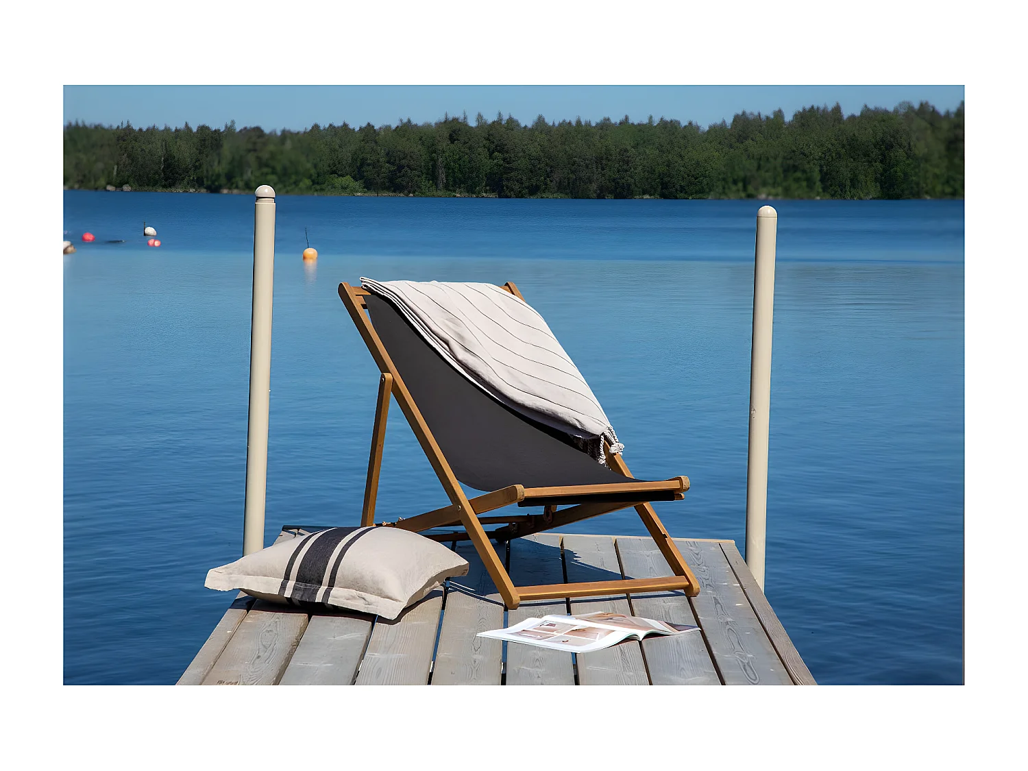 Chilienne en Bois "Peachy" 105cm Naturel & Noir