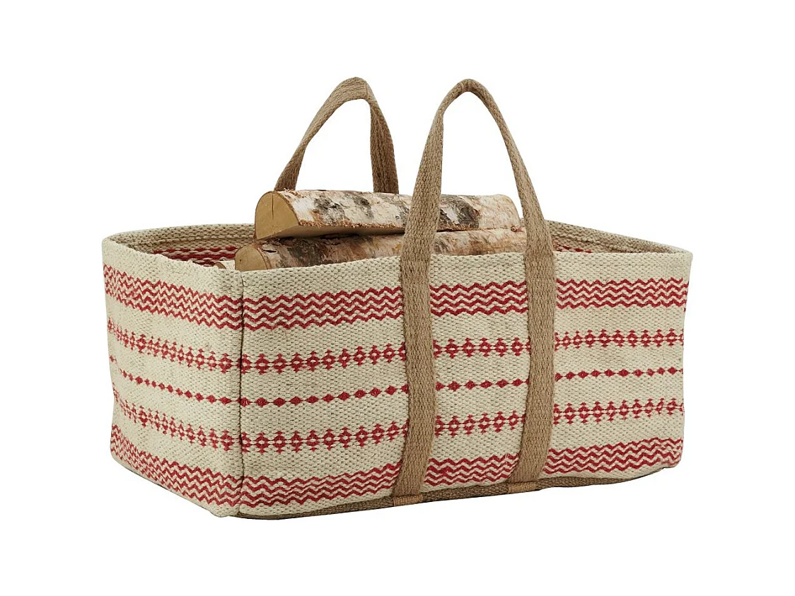 Sac à bûches en jute naturel et teinté