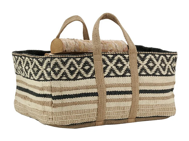 Sac à bûches en jute naturel et teinté