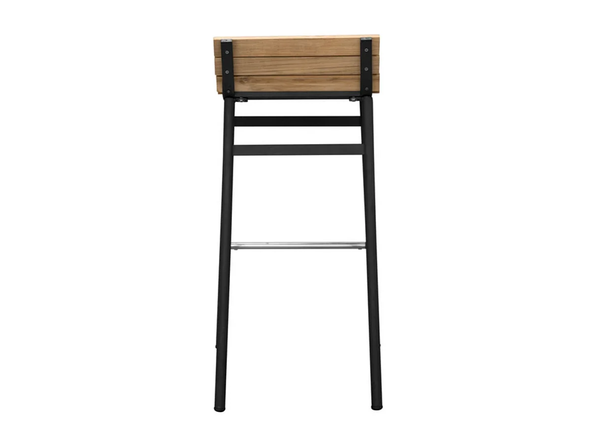 Ensemble de jardin table haute et 4 tabourets en alu et acacia Mexico