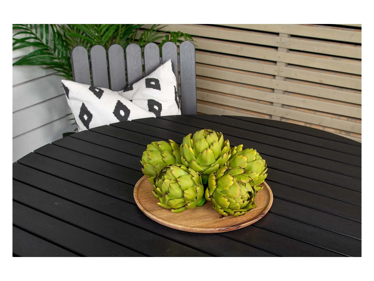 Table ronde et 4 chaises de jardin Holmsund Noir