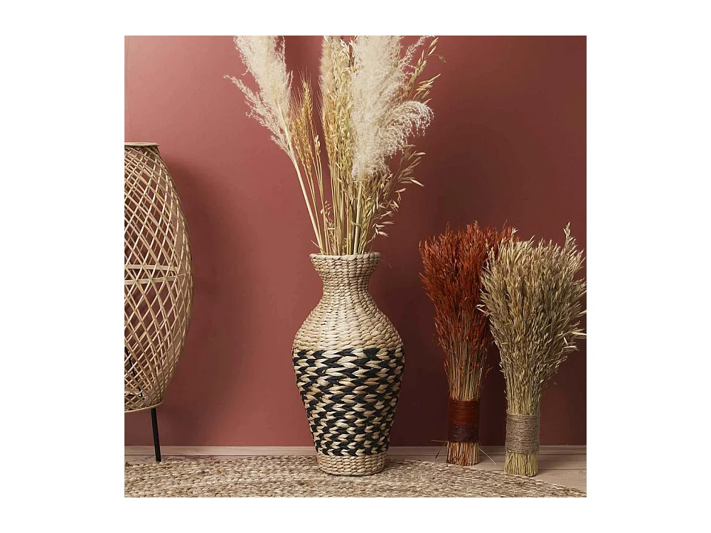 Jarre en jonc tressé 42 cm